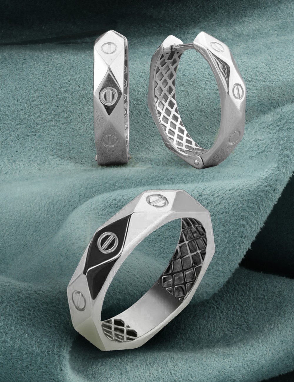 Серьги из белого золота