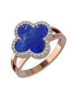 Кольцо из золота c бриллиантами и лазуритом