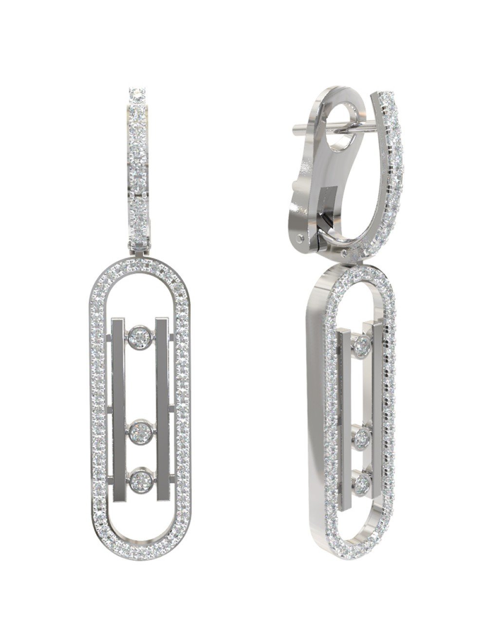 Серьги из белого золота c бриллиантами