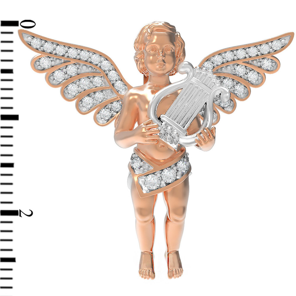 Подвеска из красного золота 585 пробы c фианитом