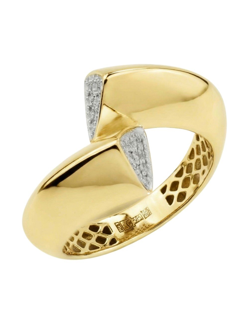 Кольцо из лимонного золота c бриллиантами