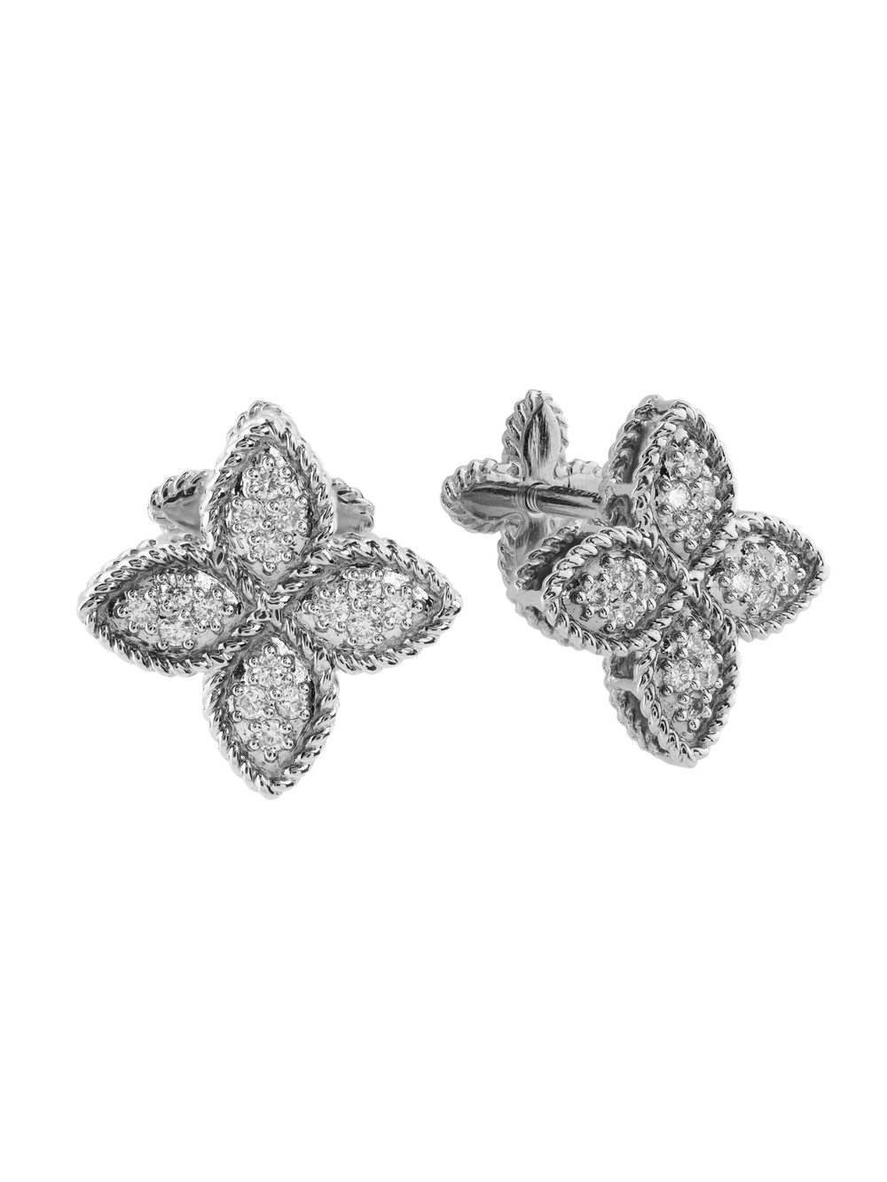 Серьги из белого золота 585 пробы c бриллиантами