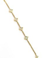 Браслет из лимонного золота c лазуритом и перламутром