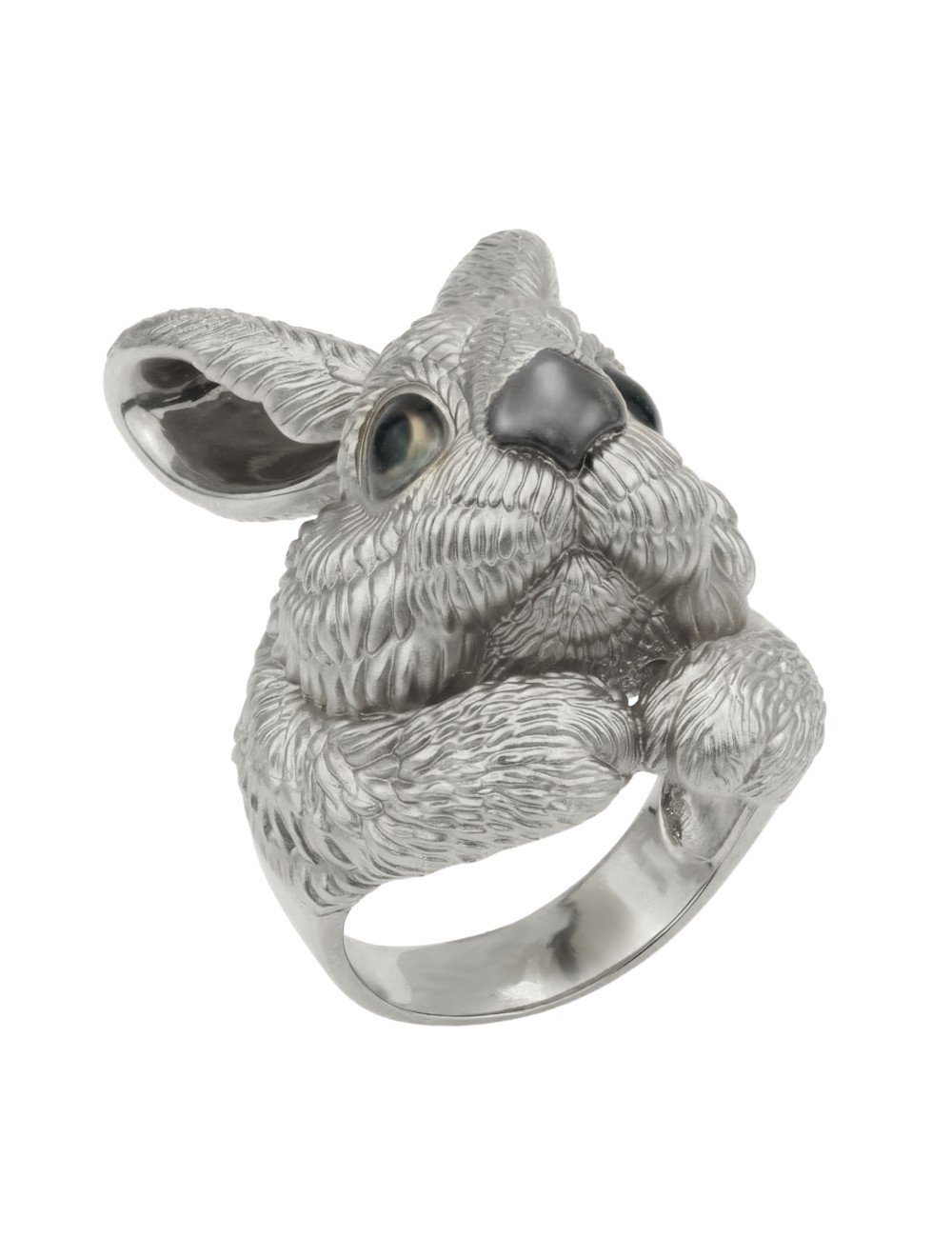 Кольцо из белого золота c эмалью