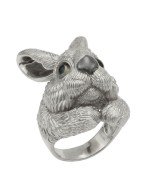 Кольцо из белого золота c эмалью