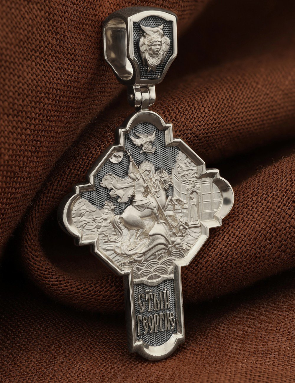 Крест из белого золота