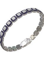 Браслет из белого золота c бриллиантами и сапфиром