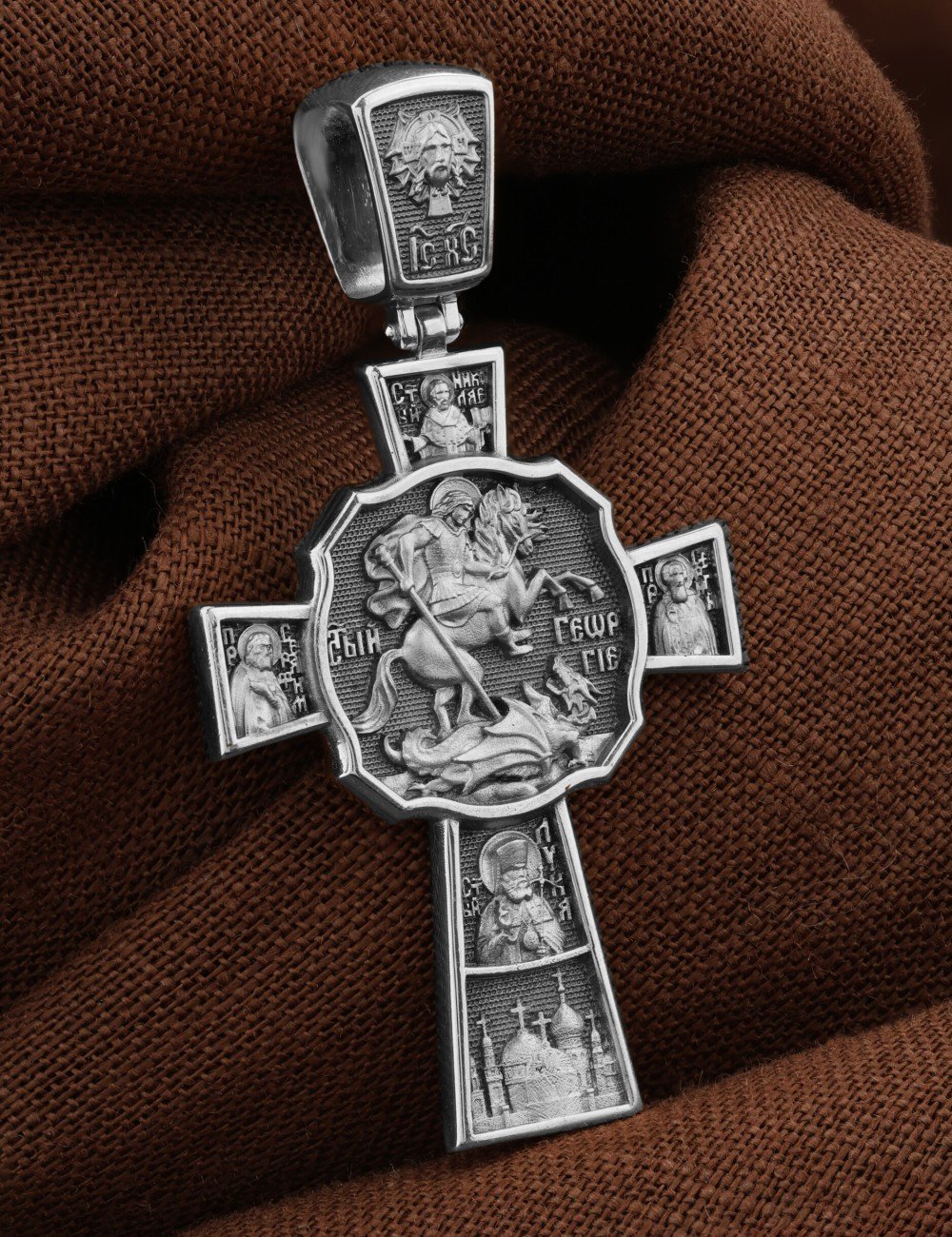 Крест из белого золота