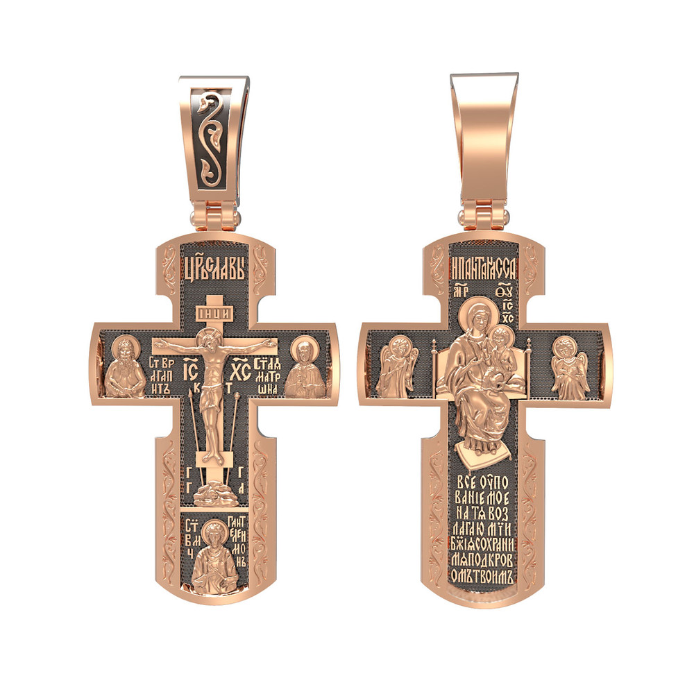 Крест из красного золота 585 пробы