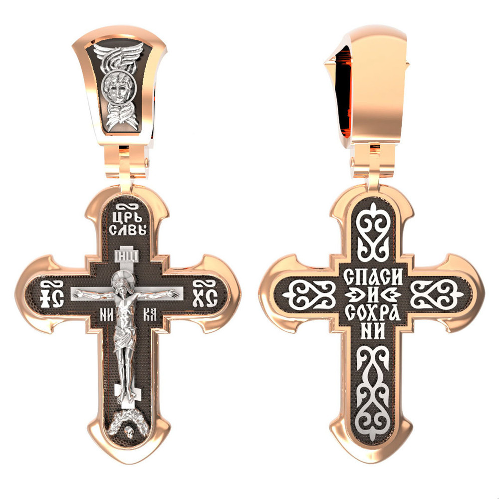 Крест из красного золота 585 пробы