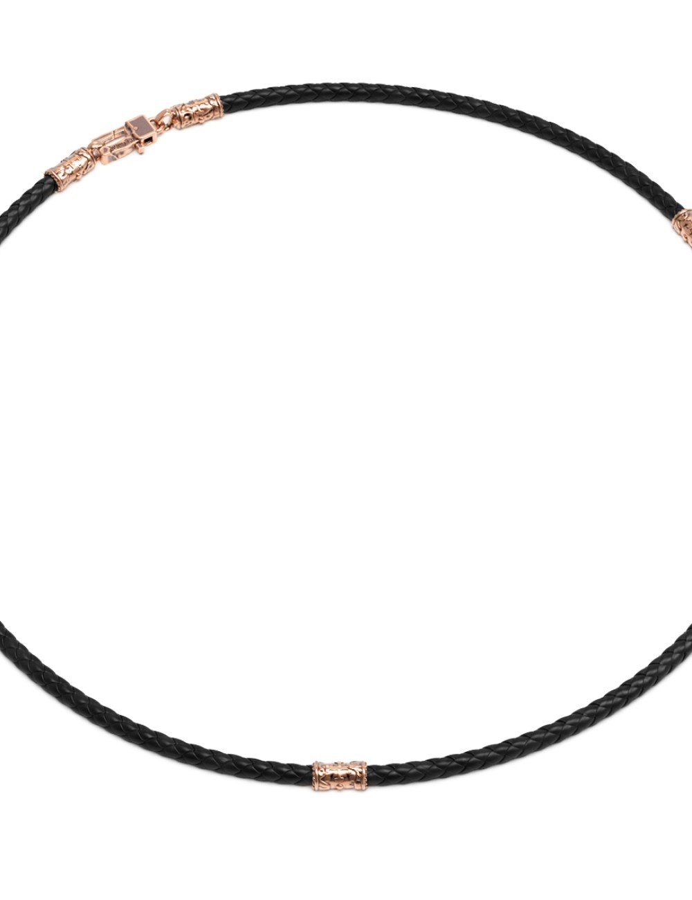 Гайтан из золота c кожаным шнурком