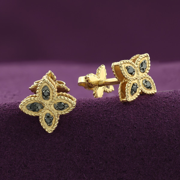 Серьги из лимонного золота 585 пробы c бриллиантами