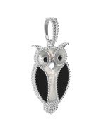 Подвеска из белого золота c эмалью, ониксом и перламутром