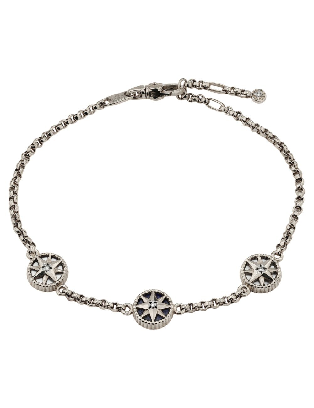 Браслет из белого золота c бриллиантами, лазуритом и перламутром