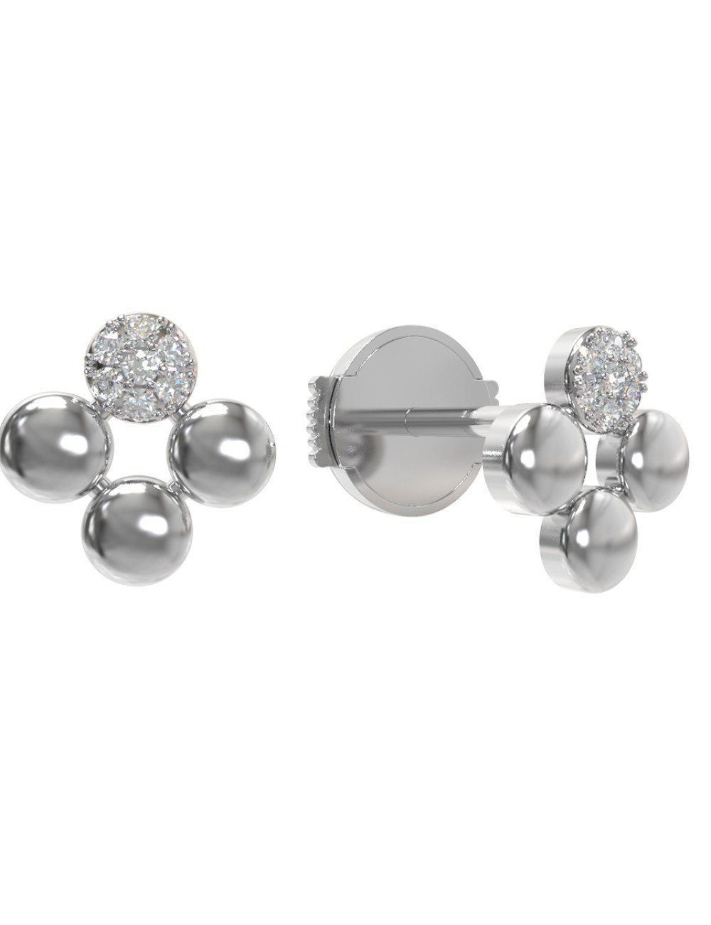 Серьги из белого золота c бриллиантами