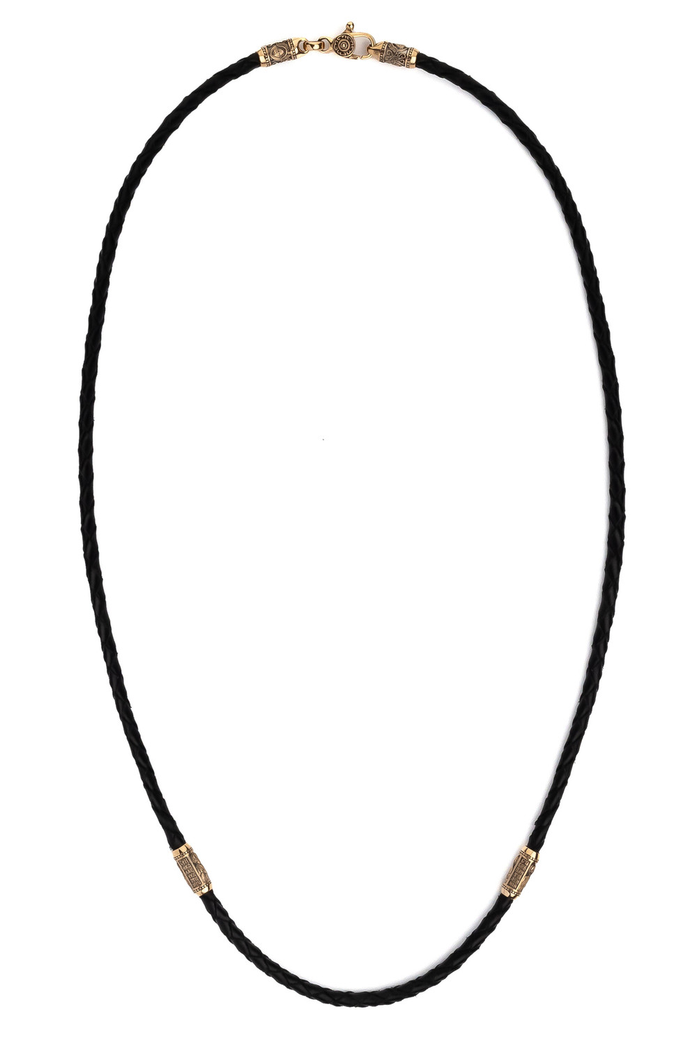 Цепь-шнурок кожа из красного золота 585 пробы c кожаным шнурком