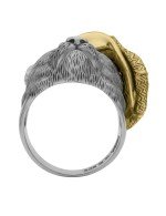 Кольцо из белого золота c эмалью