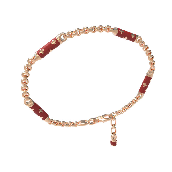 Браслет из красного золота 585 пробы c эмалью