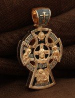 Крест из золота c эбеновым деревом