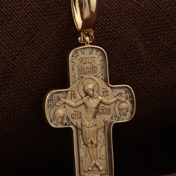 Крест из красного золота 585 пробы