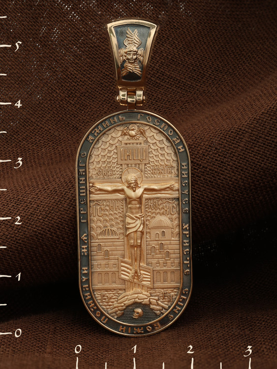 Нательная икона из красного золота 585 пробы