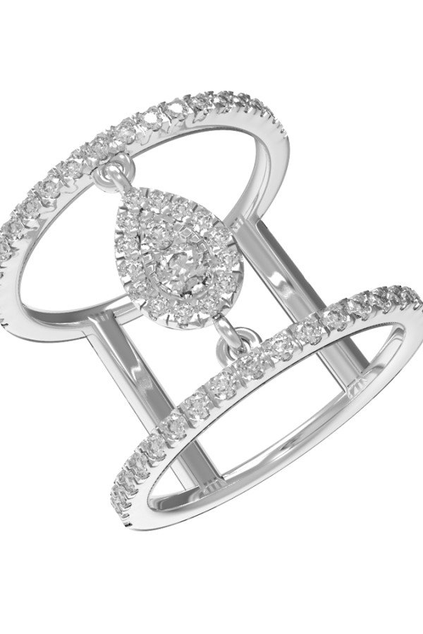 Кольцо из белого золота c бриллиантами