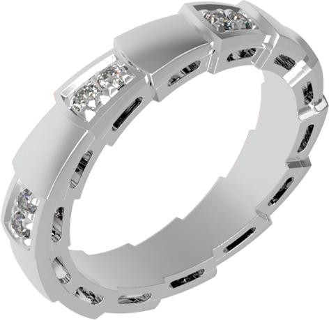 Кольцо из белого золота 585 пробы c бриллиантами