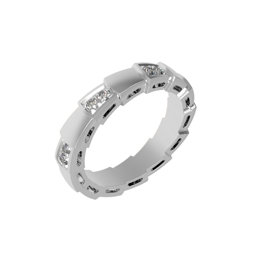 Кольцо из белого золота 585 пробы c бриллиантами