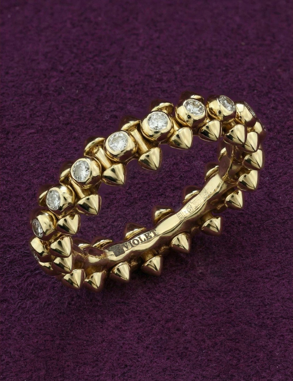 Кольцо из лимонного золота c бриллиантами