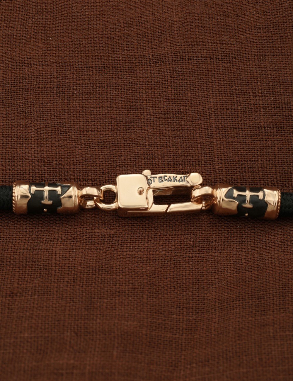 Шнурок шёлковый из золота c шёлковым шнурком