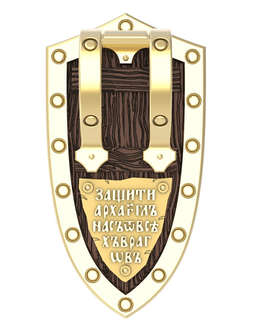 Образок из лимонного золота c эбеновым деревом