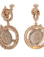 Серьги из золота c эмалью и бивнем мамонта