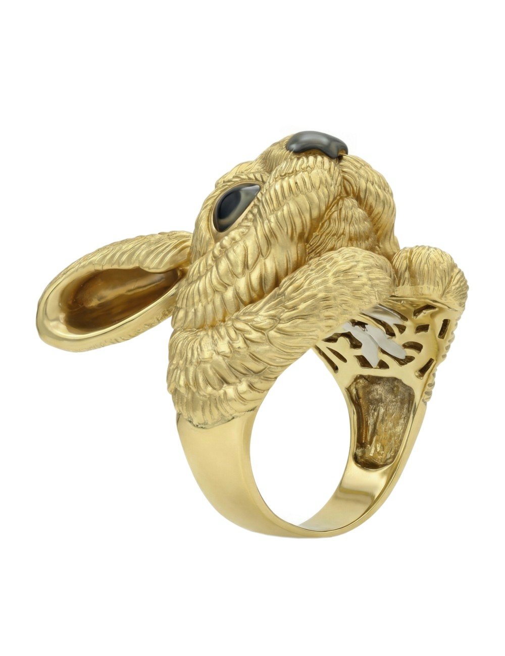 Кольцо из лимонного золота c эмалью