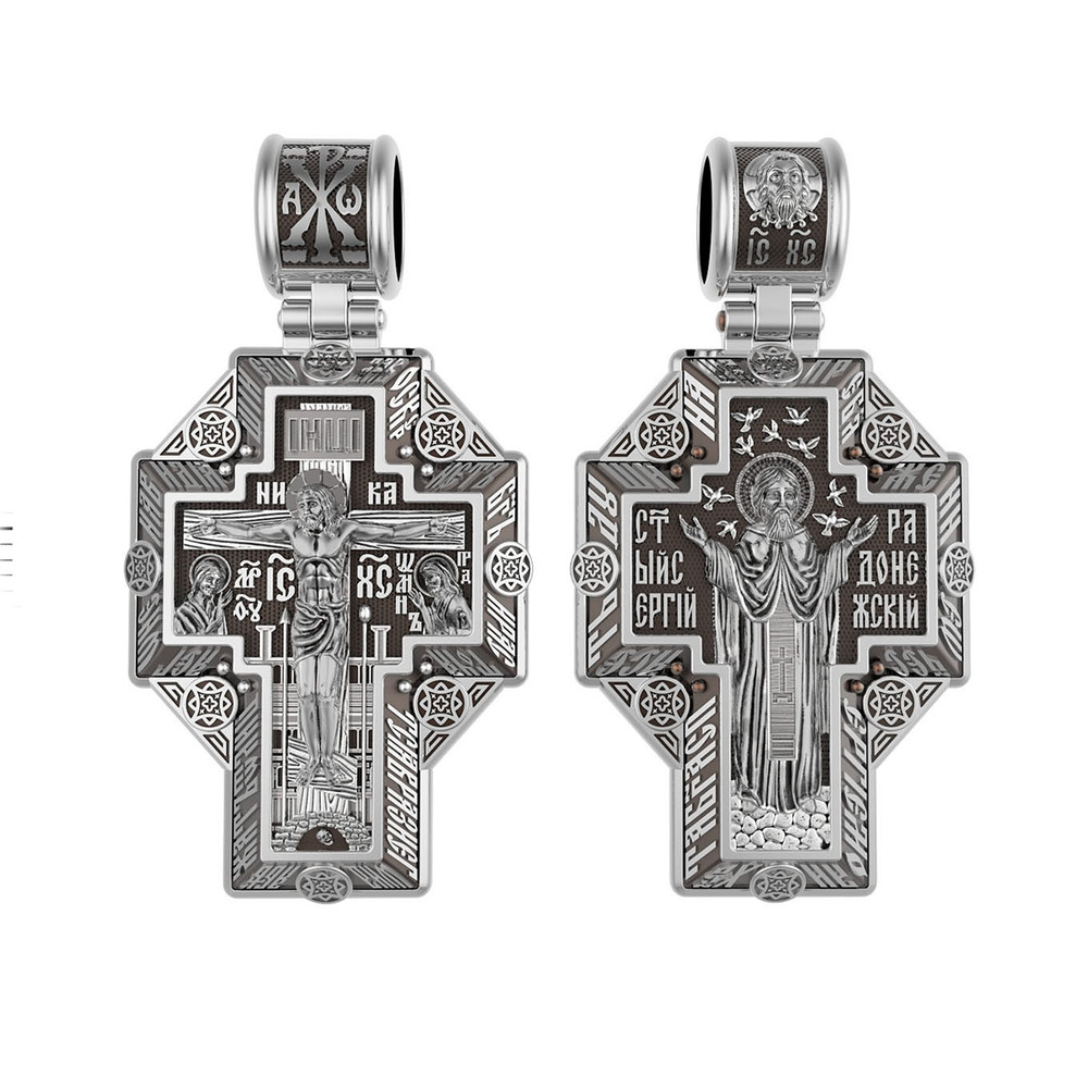 Крест из белого золота 585 пробы