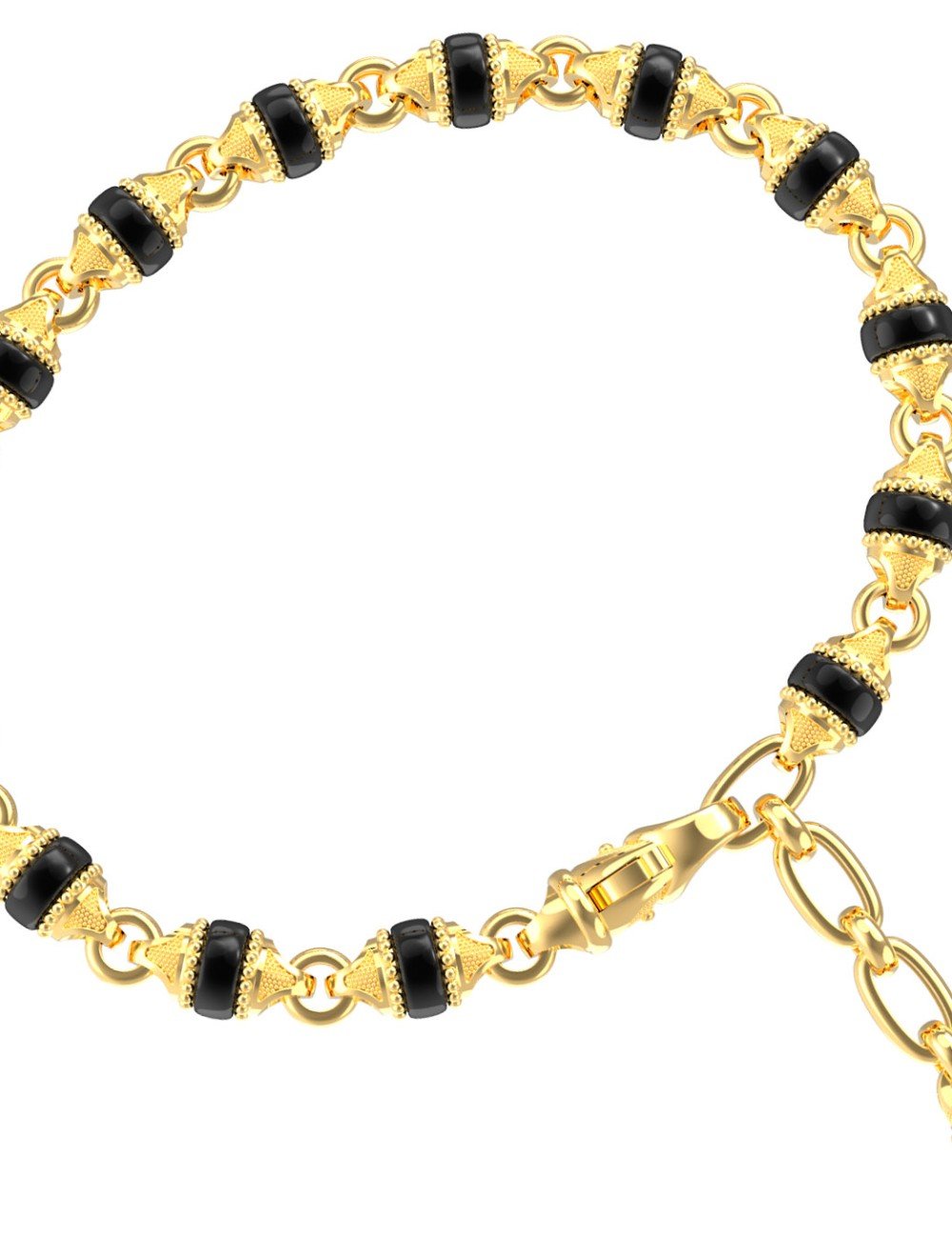 Браслет из лимонного золота c ониксом