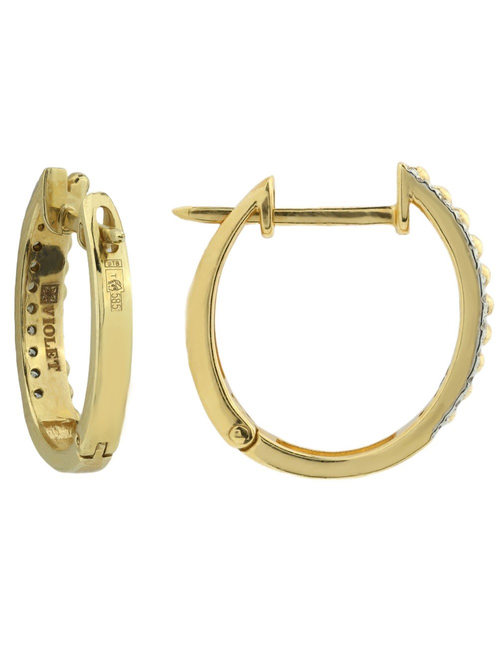 Серьги из лимонного золота c бриллиантами