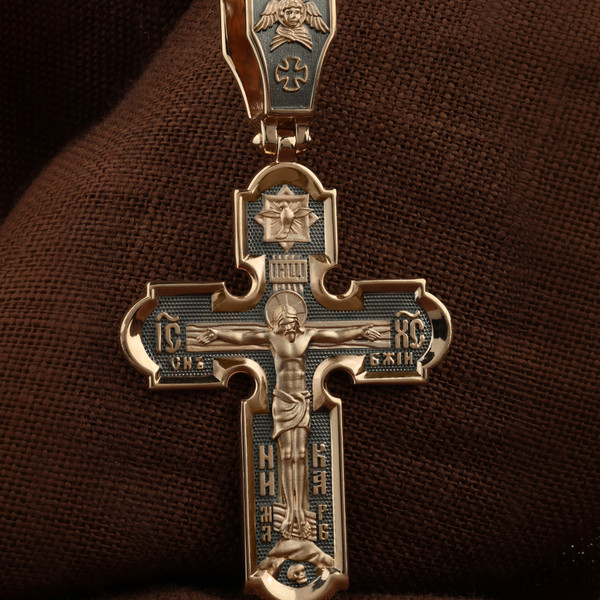 Крест из красного золота 585 пробы