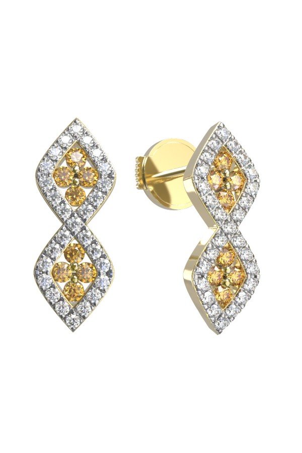 Серьги из лимонного золота c бриллиантами