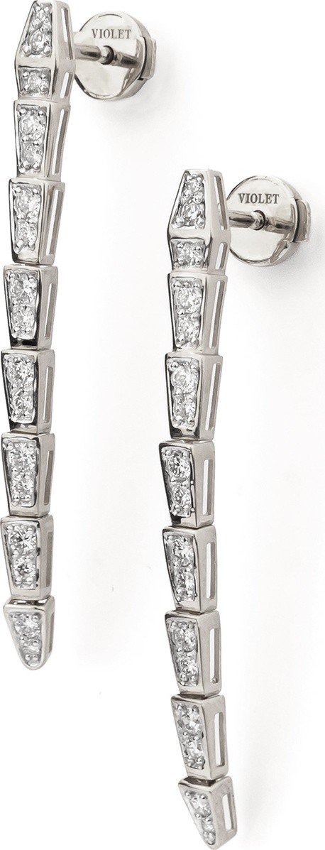 Серьги из белого золота c бриллиантами