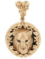 Подвеска из золота c эмалью и ониксом