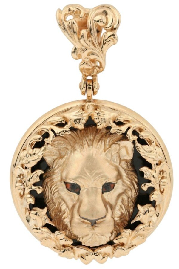 Подвеска из золота c эмалью и ониксом