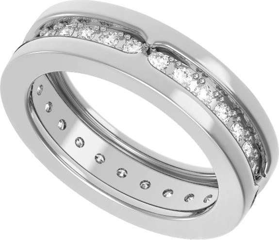 Кольцо из белого золота 585 пробы c бриллиантами