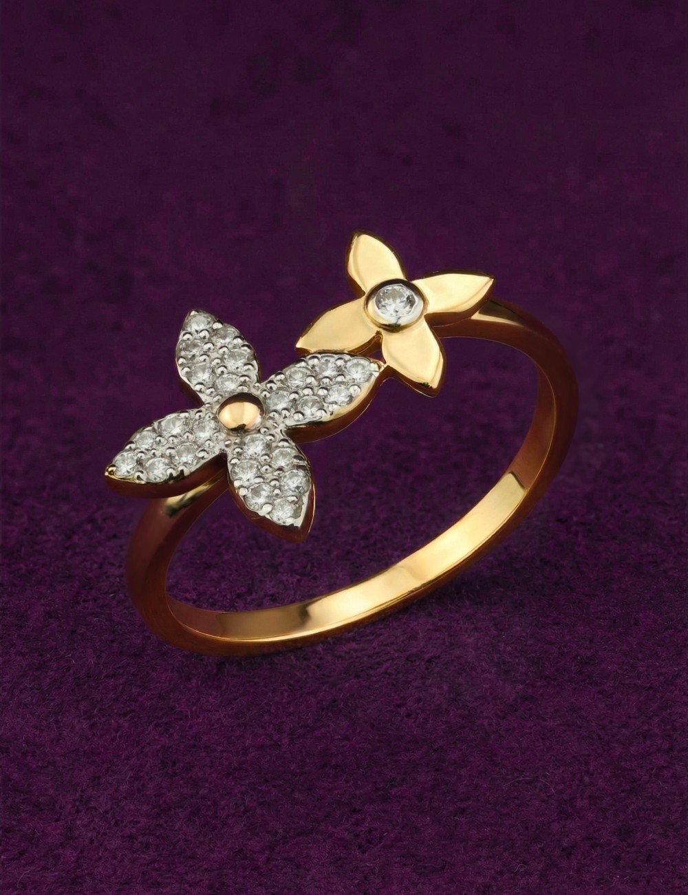 Кольцо из лимонного золота c бриллиантами