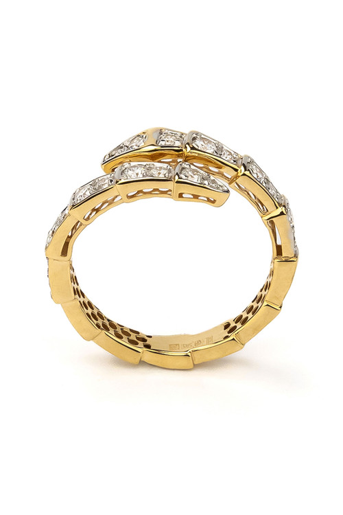 Кольцо из лимонного золота 585 пробы c бриллиантами