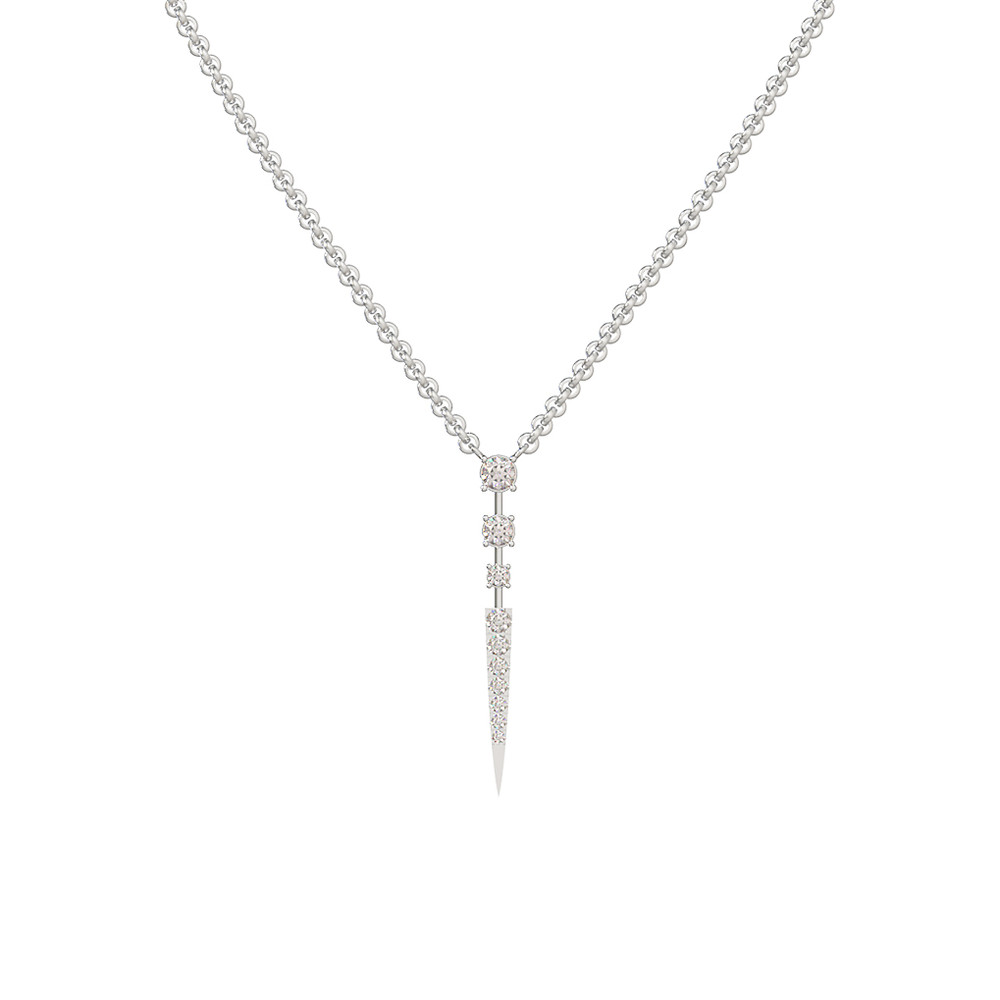 Колье из белого золота 585 пробы c бриллиантами