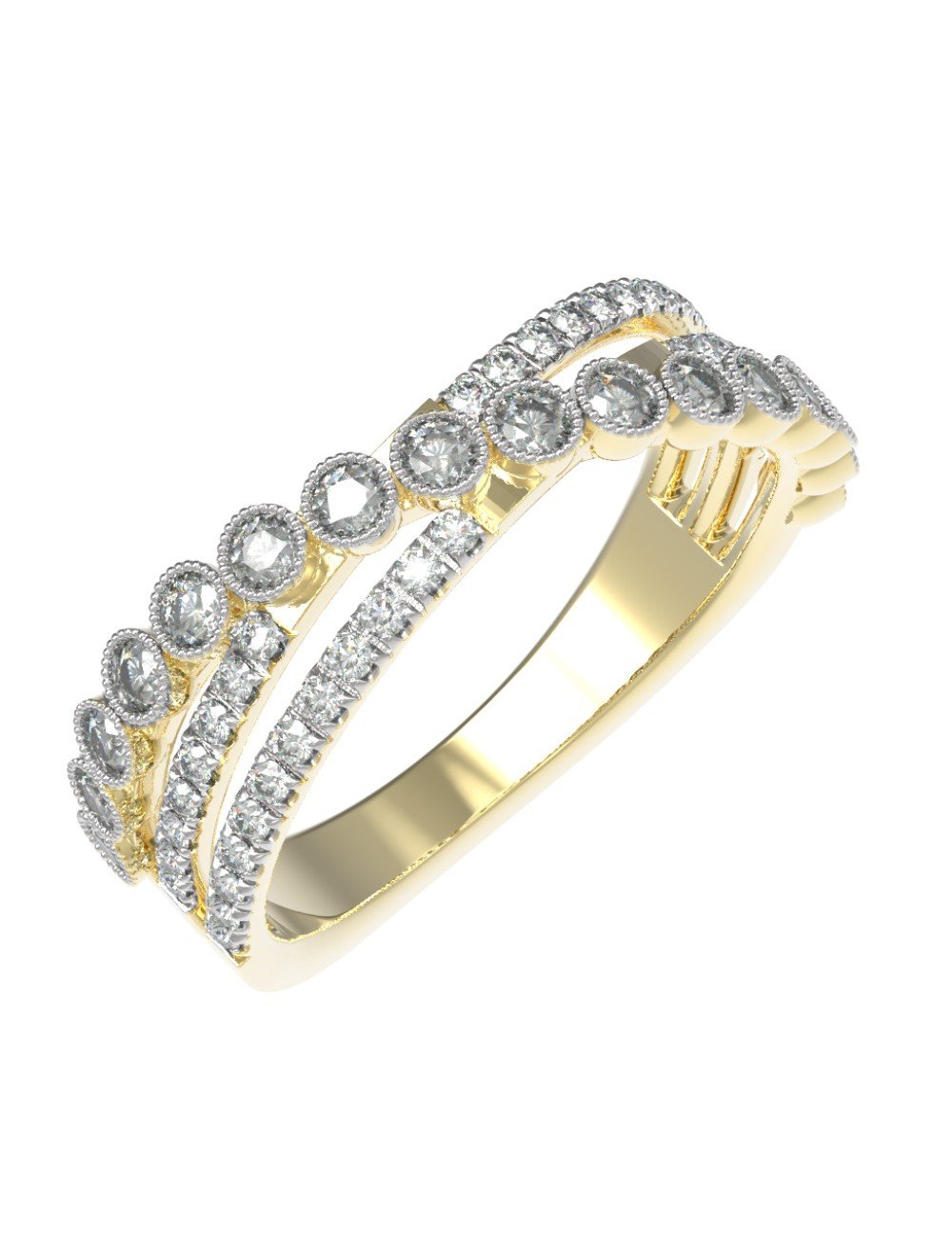 Кольцо из лимонного золота c бриллиантами