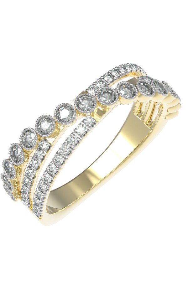 Кольцо из лимонного золота c бриллиантами