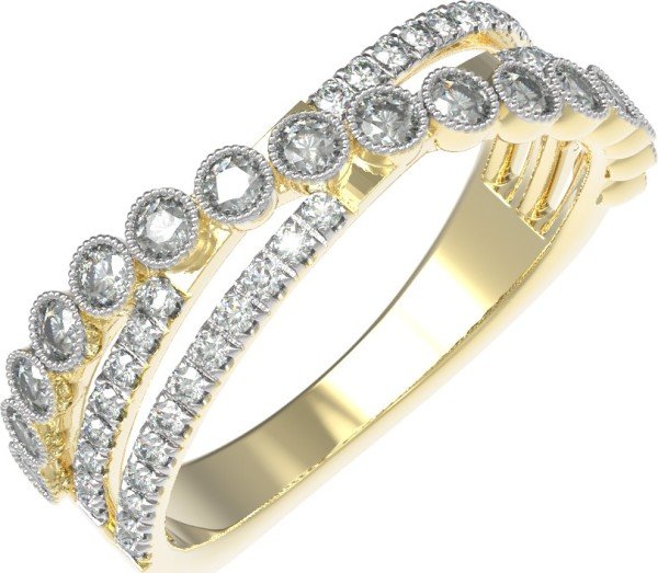 Кольцо из лимонного золота c бриллиантами