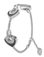 Браслет из белого золота c ониксом и перламутром