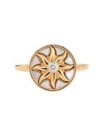 Кольцо из золота c бриллиантами и перламутром